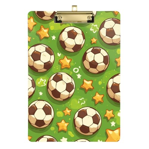 ZRWLUCKY Klemmbrett für Damen, Motiv: Fußballbälle, Sterne, Grün, Hartpappe für Klassenzimmer, Zubehör für Lehrer, Grundschule, Größe 22,9 x 30,5 cm ZRWLUCKY Klemmbrett für Damen, Motiv: Fußballbälle, Sterne, Grün, Hartpappe für Klassenzimmer, Zubehör für Lehrer, Grundschule, Größe 22,9 x 30,5 cm von ZRWLUCKY