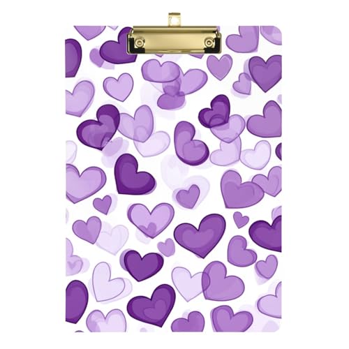 ZRWLUCKY Klemmbrett für Softball-Trainer, Weiß und Violett, Herzform, für Lehrer, Größe 22,9 x 30,5 cm von ZRWLUCKY