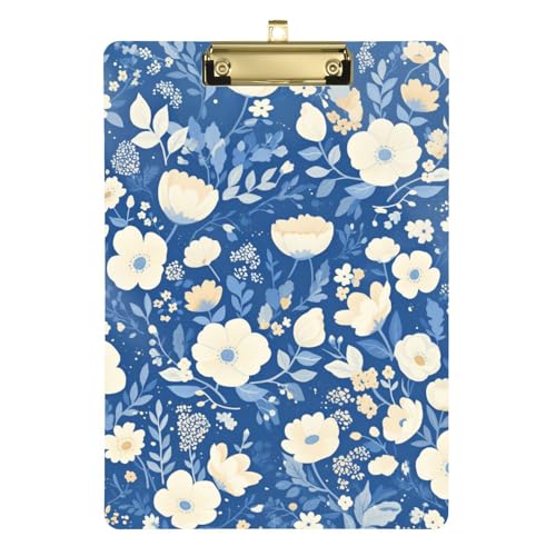 ZRWLUCKY Klemmbrett mit Blumen, Blau und Beige, transparent, für Krankenpfleger, Studenten, Handel, Größe 22,9 x 30,5 cm ZRWLUCKY Klemmbrett mit Blumen, Blau und Beige, transparent, für Krankenpfleger, Studenten, Handel, Größe 22,9 x 30,5 cm von ZRWLUCKY