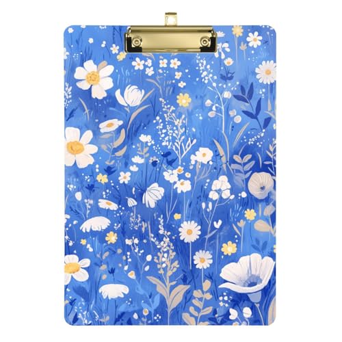 ZRWLUCKY Klemmbrett mit Blumen, Blau und Weiß, für Krankenschwestern, Mädchen, Kinder, Lehrer, Klemmbrett, Größe 22,9 x 30,5 cm ZRWLUCKY Klemmbrett mit Blumen, Blau und Weiß, für Krankenschwestern, Mädchen, Kinder, Lehrer, Klemmbrett, Größe 22,9 x 30,5 cm von ZRWLUCKY