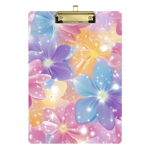 ZRWLUCKY Klemmbrett mit Blumen, glitzernd blau und pfirsichfarben, 1 Stück, Hartpappe für Trainer, medizinisches Klassenzimmer, Größe 22,9 x 30,5 cm ZRWLUCKY Klemmbrett mit Blumen, glitzernd blau und pfirsichfarben, 1 Stück, Hartpappe für Trainer, medizinisches Klassenzimmer, Größe 22,9 x 30,5 cm von ZRWLUCKY