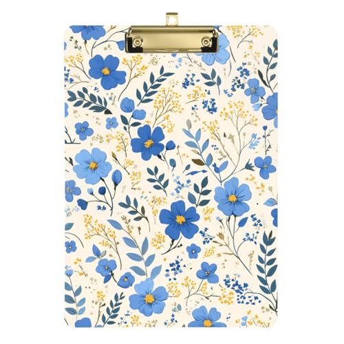 ZRWLUCKY Klemmbrett mit Blumenmuster, Blau und Gelb, wasserdicht für Fußball-LKW-Fahrer, Größe 22,9 x 30,5 cm ZRWLUCKY Klemmbrett mit Blumenmuster, Blau und Gelb, wasserdicht für Fußball-LKW-Fahrer, Größe 22,9 x 30,5 cm von ZRWLUCKY