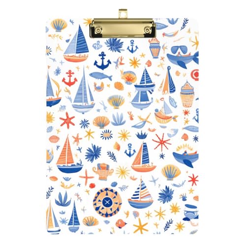 ZRWLUCKY Klemmbrett mit Meeresschiff-Motiv, Acryl, niedlich, für Schüler, Mädchen, Kinder, Lehrer, Klemmbrett, Größe 22,9 x 30,5 cm, Dunkelblau ZRWLUCKY Klemmbrett mit Meeresschiff-Motiv, Acryl, niedlich, für Schüler, Mädchen, Kinder, Lehrer, Klemmbrett, Größe 22,9 x 30,5 cm, Dunkelblau von ZRWLUCKY