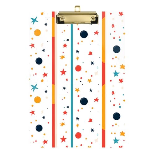 ZRWLUCKY Klemmbrett mit Stern und Kreisen, Hartfaserplatte für Lehrer, Größe 22,9 x 30,5 cm von ZRWLUCKY