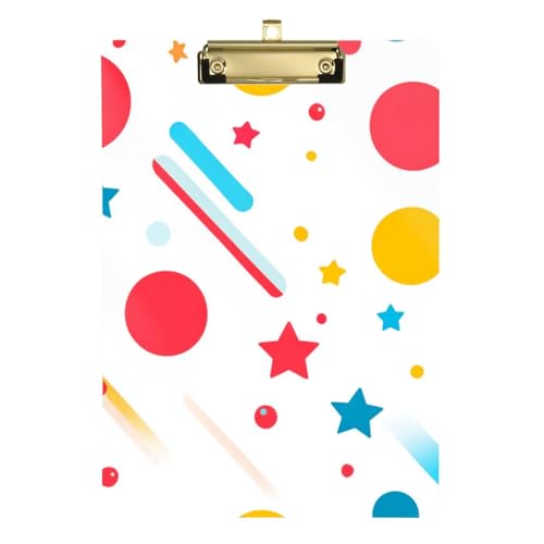 ZRWLUCKY Klemmbrett mit Stern- und Rundkreisen, Standardloch für Softball-Trainer, Klemmbrett für Lehrer, Größe 22,9 x 30,5 cm von ZRWLUCKY