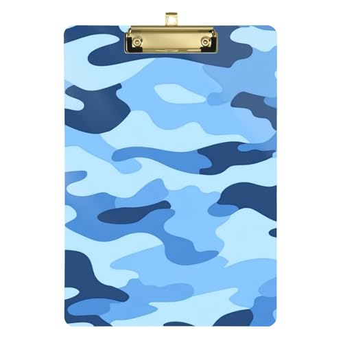ZRWLUCKY Klemmbrett mit blauem Camouflage, lustig, transparent, für Lehrer, Muss für Klassenzimmer, Grundschule, Größe 22,9 x 30,5 cm ZRWLUCKY Klemmbrett mit blauem Camouflage, lustig, transparent, für Lehrer, Muss für Klassenzimmer, Grundschule, Größe 22,9 x 30,5 cm von ZRWLUCKY