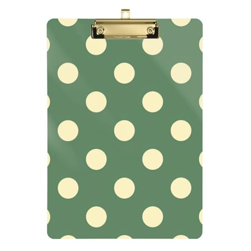 ZRWLUCKY Klemmbrett mit grünen Punkten, Hartpappe für Lehrer, Krankenpflege, Größe 22,9 x 30,5 cm ZRWLUCKY Klemmbrett mit grünen Punkten, Hartpappe für Lehrer, Krankenpflege, Größe 22,9 x 30,5 cm von ZRWLUCKY