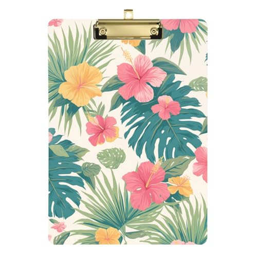 ZRWLUCKY Klemmbrett mit tropischen Blättern und Blumen, für legale Frauen, Basketball-Trainer, Größe 22,9 x 30,5 cm ZRWLUCKY Klemmbrett mit tropischen Blättern und Blumen, für legale Frauen, Basketball-Trainer, Größe 22,9 x 30,5 cm von ZRWLUCKY
