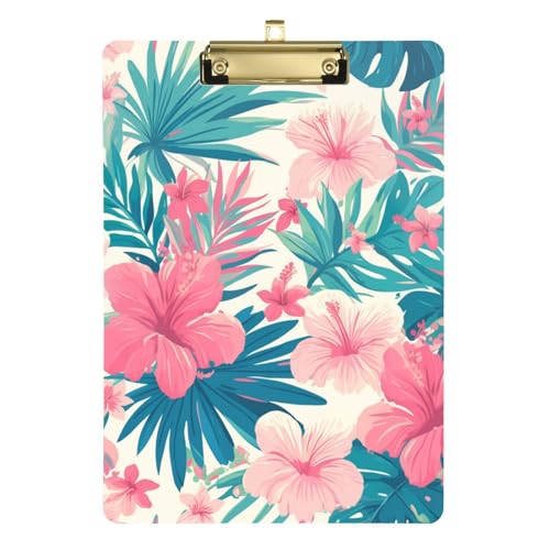 ZRWLUCKY Klemmbrett mit tropischen Blumen und Blättern, wasserdicht, für Lehrer, Muss für Klassenzimmer, Größe 22,9 x 30,5 cm ZRWLUCKY Klemmbrett mit tropischen Blumen und Blättern, wasserdicht, für Lehrer, Muss für Klassenzimmer, Größe 22,9 x 30,5 cm von ZRWLUCKY