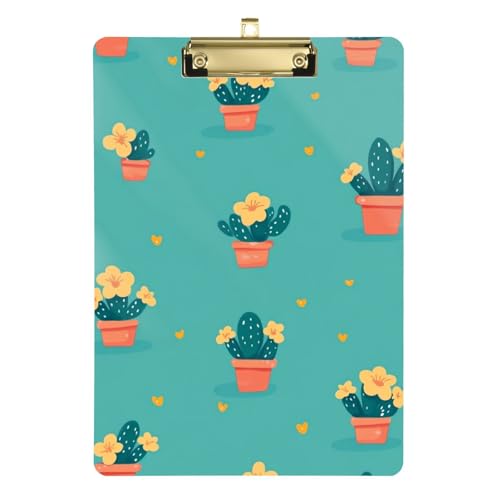 ZRWLUCKY Kunststoff-Klemmbretter mit gelbem Blumenmuster, Standardloch für personalisierte Klemmbretter für Lehrer, Größe 22,9 x 30,5 cm, Blaugrün ZRWLUCKY Kunststoff-Klemmbretter mit gelbem Blumenmuster, Standardloch für personalisierte Klemmbretter für Lehrer, Größe 22,9 x 30,5 cm, Blaugrün von ZRWLUCKY