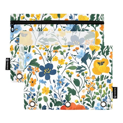 ZRWLUCKY Lily of the Valley Hyazinthen-Ordner mit 3 Ringen und großem Fassungsvermögen, 2 transparente Aktenordner für Büro, Zuhause, Aufbewahrungstasche mit Reißverschluss, Weiß ZRWLUCKY Lily of the Valley Hyazinthen-Ordner mit 3 Ringen und großem Fassungsvermögen, 2 transparente Aktenordner für Büro, Zuhause, Aufbewahrungstasche mit Reißverschluss, Weiß von ZRWLUCKY