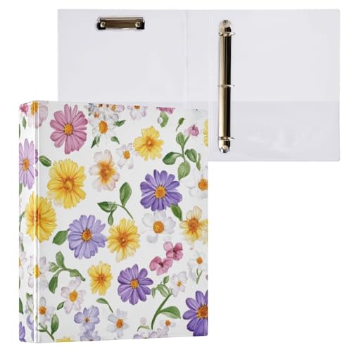 ZRWLUCKY Little Beautiful Flowers Notizbuch, 3,8 cm, 3 Ringe, Ordner mit Klemmbrett, 1/2er-Pack, Büroordner, Hardcover, Violett ZRWLUCKY Little Beautiful Flowers Notizbuch, 3,8 cm, 3 Ringe, Ordner mit Klemmbrett, 1/2er-Pack, Büroordner, Hardcover, Violett von ZRWLUCKY