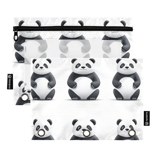 ZRWLUCKY Lustiger Panda-Ordner mit 3 Ringen, großes Fassungsvermögen, 2 transparente Aktenordner für Büro, Zuhause, Aufbewahrungstasche mit Reißverschluss ZRWLUCKY Lustiger Panda-Ordner mit 3 Ringen, großes Fassungsvermögen, 2 transparente Aktenordner für Büro, Zuhause, Aufbewahrungstasche mit Reißverschluss von ZRWLUCKY