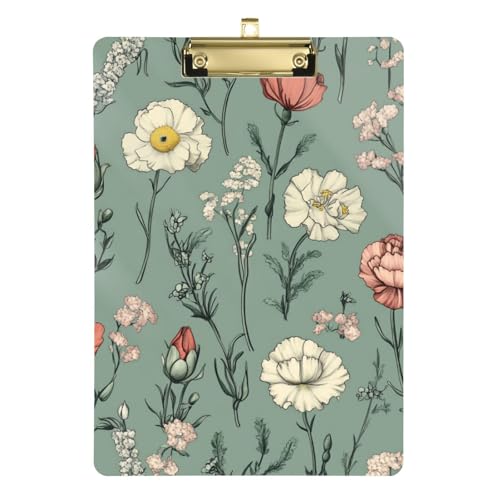 ZRWLUCKY Medizinisches Klemmbrett für Fußball-, LKW-Fahrer, Größe 22,9 x 30,5 cm, Weiß mit Blumenmuster ZRWLUCKY Medizinisches Klemmbrett für Fußball-, LKW-Fahrer, Größe 22,9 x 30,5 cm, Weiß mit Blumenmuster von ZRWLUCKY