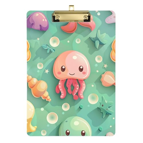 ZRWLUCKY Meerestier-Klemmbrett mit niedlichem Krankenhaus-Klemmbrett für personalisierte Klemmbretter für Lehrer, Größe 22,9 x 30,5 cm von ZRWLUCKY