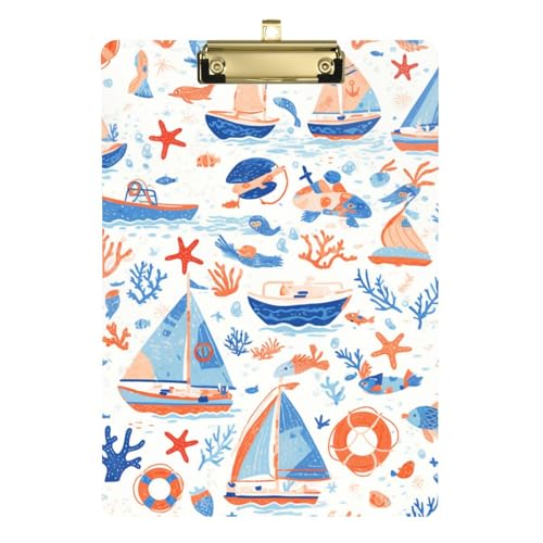 ZRWLUCKY Mini-Klemmbrett-Set mit Meeres-Cartoon-Muster, Standard-Loch, für legale Frauen, Basketball-Trainer, Größe 22,9 x 30,5 cm ZRWLUCKY Mini-Klemmbrett-Set mit Meeres-Cartoon-Muster, Standard-Loch, für legale Frauen, Basketball-Trainer, Größe 22,9 x 30,5 cm von ZRWLUCKY