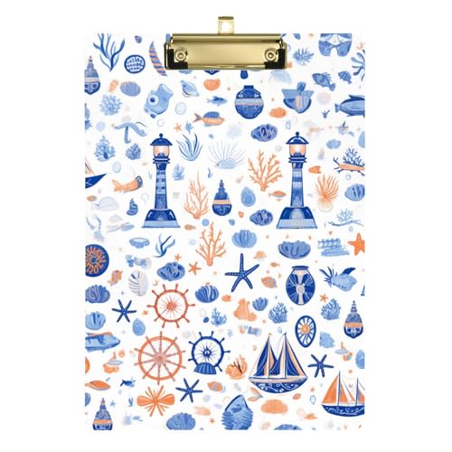 ZRWLUCKY Mini-Klemmbrett mit Boot, Leuchtturm, einfaches Muster, Hartplatte für Hausaufgaben, Pädiatrie, Größe 22,9 x 30,5 cm ZRWLUCKY Mini-Klemmbrett mit Boot, Leuchtturm, einfaches Muster, Hartplatte für Hausaufgaben, Pädiatrie, Größe 22,9 x 30,5 cm von ZRWLUCKY