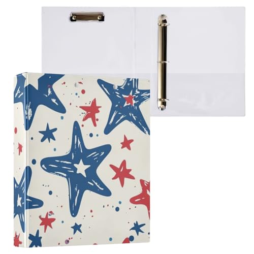 ZRWLUCKY Moderne runde Ringbücher mit roten und blauen Sternen, 3,8 cm, mit Tascheneinband, 1/2er-Pack, Ordner für Schule, Hardcover ZRWLUCKY Moderne runde Ringbücher mit roten und blauen Sternen, 3,8 cm, mit Tascheneinband, 1/2er-Pack, Ordner für Schule, Hardcover von ZRWLUCKY