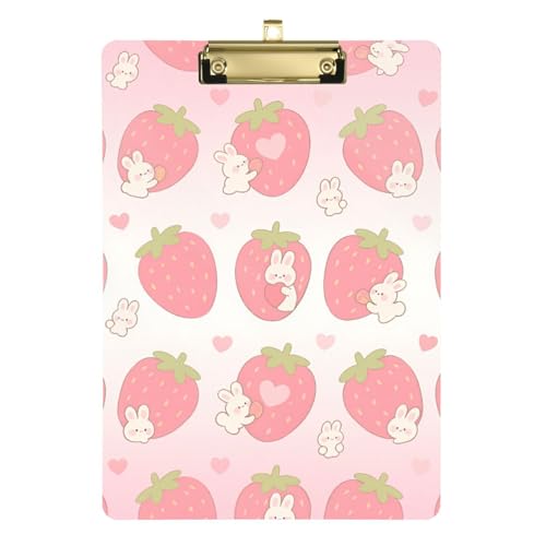 ZRWLUCKY Niedliches Klemmbrett-Organizer mit Erdbeer- und Tiermotiv, Standardloch für Fußball-LKW-Fahrer, Größe 22,9 x 30,5 cm ZRWLUCKY Niedliches Klemmbrett-Organizer mit Erdbeer- und Tiermotiv, Standardloch für Fußball-LKW-Fahrer, Größe 22,9 x 30,5 cm von ZRWLUCKY