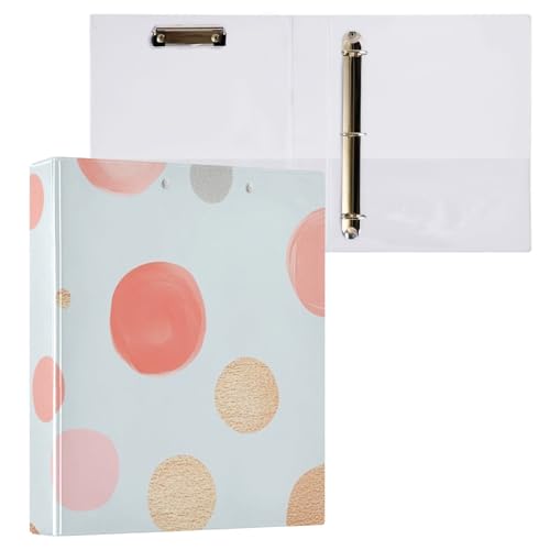 ZRWLUCKY Ordner mit 3 Ringen, Orange und Braun, gepunktet, 3,5 cm, mit Klemmbrett, 1/2 Stück, für Briefgröße (27,9 x 21,6 cm), 200 Blatt von ZRWLUCKY