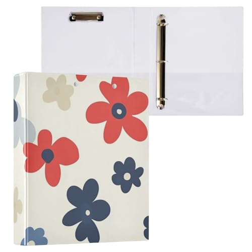 ZRWLUCKY Ordner mit 3 Ringen, klein, Blumenmuster, 3,8 cm, Rot, mit Klemmbrett, 1/2 Stück, Bürobedarf, Hardcover ZRWLUCKY Ordner mit 3 Ringen, klein, Blumenmuster, 3,8 cm, Rot, mit Klemmbrett, 1/2 Stück, Bürobedarf, Hardcover von ZRWLUCKY
