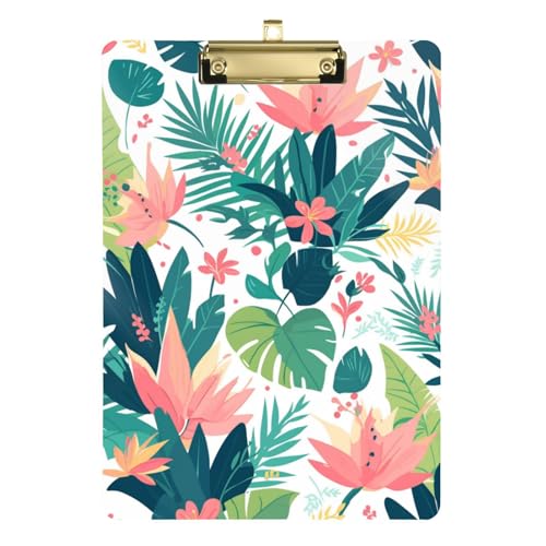 ZRWLUCKY Ordner mit tropischen Blättern und Blumen, mit Klemmbrett, Hartfaserplatte für Lehrer, Krankenpflege, Größe 22,9 x 30,5 cm ZRWLUCKY Ordner mit tropischen Blättern und Blumen, mit Klemmbrett, Hartfaserplatte für Lehrer, Krankenpflege, Größe 22,9 x 30,5 cm von ZRWLUCKY