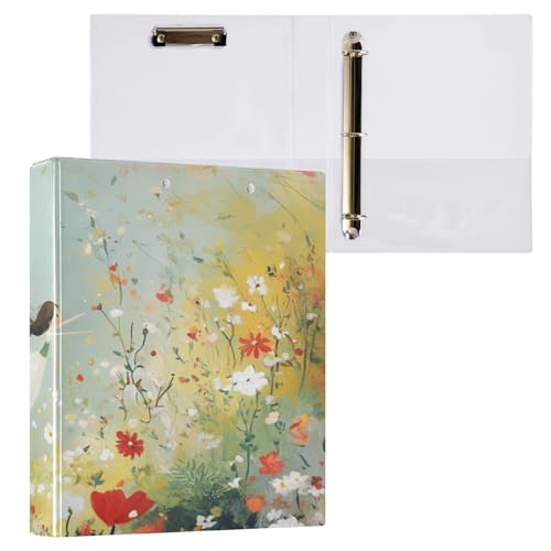 ZRWLUCKY Pure Fairy and Wonderland 1 und 1/2 Zoll Ordner mit drei Ringen Notizbuch mit Klemmbrett, 1/2 Packungen, ästhetischer Ordner, Hardcover von ZRWLUCKY