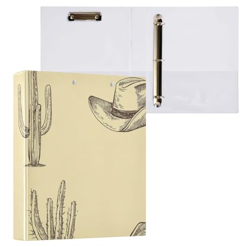 ZRWLUCKY Ringbuch mit Boho-Kaktus und Hut, Beige, 3,8 cm, Ordner mit Taschen, 1/2er-Pack, Schulbedarf, Hardcover ZRWLUCKY Ringbuch mit Boho-Kaktus und Hut, Beige, 3,8 cm, Ordner mit Taschen, 1/2er-Pack, Schulbedarf, Hardcover von ZRWLUCKY