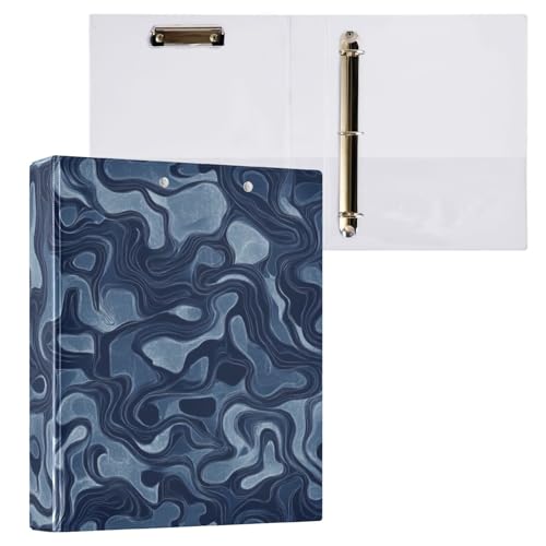 ZRWLUCKY Ringordner mit Tascheneinband, 3,8 cm, Camouflage-Muster, Marineblau, für Briefgröße (27,9 x 21,6 cm), 200 Blatt von ZRWLUCKY