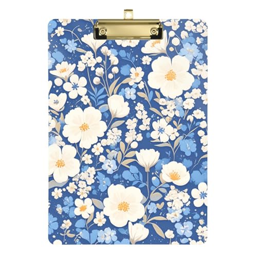 ZRWLUCKY Servicech Klemmbrett im Dorfstil, Blumen, Blau, Acryl, niedlich, für das erste Jahr, Lehrer, Muss Haves Größe 22,9 x 30,5 cm ZRWLUCKY Servicech Klemmbrett im Dorfstil, Blumen, Blau, Acryl, niedlich, für das erste Jahr, Lehrer, Muss Haves Größe 22,9 x 30,5 cm von ZRWLUCKY