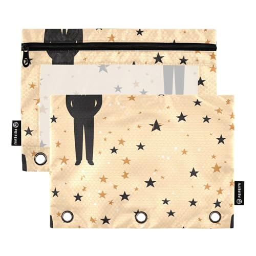 ZRWLUCKY Stars and Suit Bleistifttasche mit 3 Ringen, großes Fassungsvermögen, 2 transparente Aktenordner für Büro, Zuhause, Aufbewahrungstasche mit Reißverschluss ZRWLUCKY Stars and Suit Bleistifttasche mit 3 Ringen, großes Fassungsvermögen, 2 transparente Aktenordner für Büro, Zuhause, Aufbewahrungstasche mit Reißverschluss von ZRWLUCKY