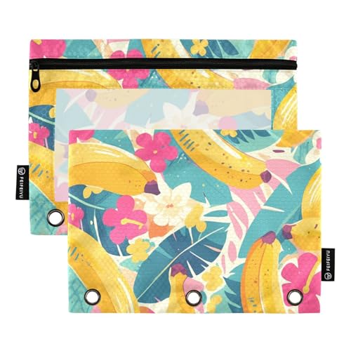 ZRWLUCKY Sweet Banana and Leaves 3 Ring Large Capacity Binders Pencil Pouch 2 pcs Clear File Folders for Office Home Zipper Storage Bag ZRWLUCKY Sweet Banana and Leaves 3 Ring Large Capacity Binders Pencil Pouch 2 pcs Clear File Folders for Office Home Zipper Storage Bag von ZRWLUCKY