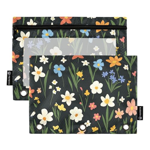 ZRWLUCKY Weiße Vintage-Blumen-Ordner mit 3 Ringen, großes Fassungsvermögen, 2 Stück, transparente Aktenordner für Büro, Zuhause, Aufbewahrungstasche mit Reißverschluss ZRWLUCKY Weiße Vintage-Blumen-Ordner mit 3 Ringen, großes Fassungsvermögen, 2 Stück, transparente Aktenordner für Büro, Zuhause, Aufbewahrungstasche mit Reißverschluss von ZRWLUCKY