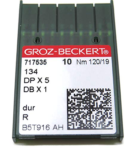 Groz-Beckert Industrie-Nähmaschinennadeln, 134R, 135X5, DPX5, 10 Stück 120/19 von ZS