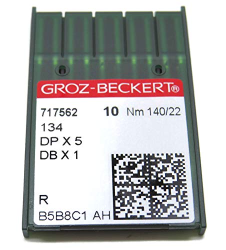 Groz-Beckert Industrie-Nähmaschinennadeln – 134R 135X5 DPX5, Packung mit 10 Stück, alle Größen 130/22 von ZS