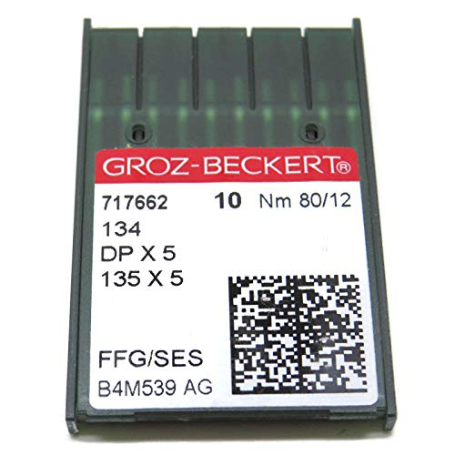 Groz-Beckert Industrie-Nähmaschinennadeln – 134R 135X5 DPX5, Packung mit 10 Stück, alle Größen 80/12 von ZS