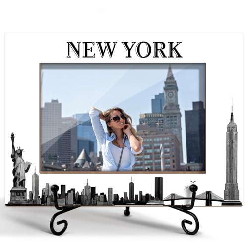 XK55 New York Bilderrahmen, Holz-Bilderrahmen, Geschenke für Flitterwochen, New York-Souvenirs für Freunde und Familie, 10,2 x 15,2 cm, Bilderrahmen für Tischdekoration, Büro, Schlafzimmer XK55 New York Bilderrahmen, Holz-Bilderrahmen, Geschenke für Flitterwochen, New York-Souvenirs für Freunde und Familie, 10,2 x 15,2 cm, Bilderrahmen für Tischdekoration, Büro, Schlafzimmer von ZSHFMY