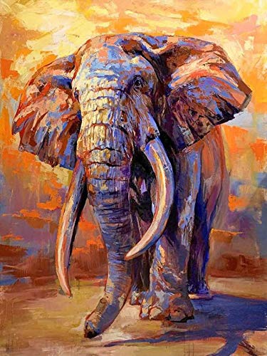 ZSJDOSE Diamond Painting Erwachsene Kinder 5D Diamant Full Bilder Stickerei Malerei Runde Steinchen Home Deco Weihnachten Geschenk (Elefant) von ZSJDOSE