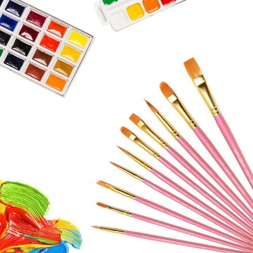 ZSMJAER Pinsel Set, 10st Künstlerpinsel Acryl, Unterschiedlichen Größen und Formen, Acrylfarben Pinselset für Anfänger, Gemälde Liebhaber, Erwachsene und Kinder ZSMJAER Pinsel Set, 10st Künstlerpinsel Acryl, Unterschiedlichen Größen und Formen, Acrylfarben Pinselset für Anfänger, Gemälde Liebhaber, Erwachsene und Kinder von ZSMJAER