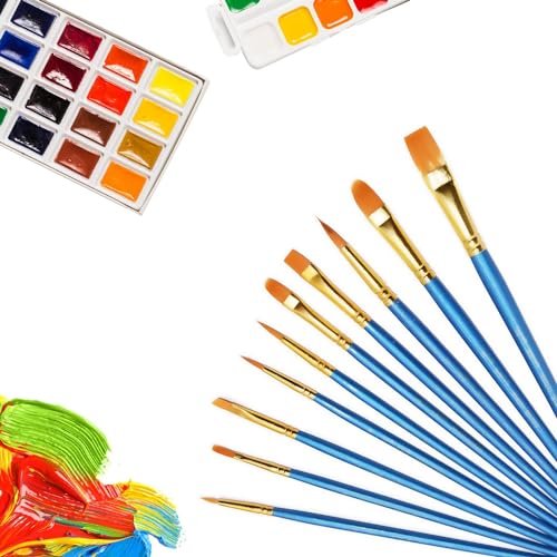 ZSMJAER Pinsel Set, 10st Künstlerpinsel Acryl, Unterschiedlichen Größen und Formen, Acrylfarben Pinselset für Anfänger, Gemälde Liebhaber, Erwachsene und Kinder ZSMJAER Pinsel Set, 10st Künstlerpinsel Acryl, Unterschiedlichen Größen und Formen, Acrylfarben Pinselset für Anfänger, Gemälde Liebhaber, Erwachsene und Kinder von ZSMJAER