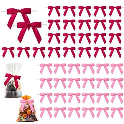 50 StückHalloween-Süßigkeiten Geschenkschleifen Kleine Schleifen Geschenk Schleifen Geschenk Deko für Weihnachten Hochzeiten und Geschenkverpackungen 2 Farben von ZSOPN