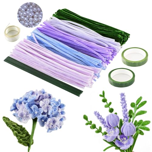 ZSOPN 250 Stück Pfeifenreiniger Blumen Set Violett Tulpe Blumenstrauß Pfeifenreiniger Geschenk zum Erntedankfest zum Basteln-5 Farben Pfeifenputzer zum Basteln mit Geschenkband Klebeband ZSOPN 250 Stück Pfeifenreiniger Blumen Set Violett Tulpe Blumenstrauß Pfeifenreiniger Geschenk zum Erntedankfest zum Basteln-5 Farben Pfeifenputzer zum Basteln mit Geschenkband Klebeband von ZSOPN