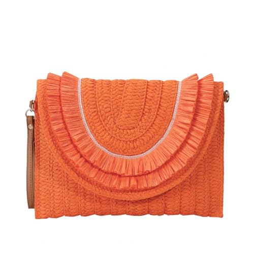 Strohtasche Handtasche, Stroh-Umhängetasche, handgefertigte Strandtasche, große Kapazität, Fransen, Magnetverschluss, Umhängetasche aus Stroh, gewebte Umschlag-Geldbörse Runde Strohtasche(Orange) Strohtasche Handtasche, Stroh-Umhängetasche, handgefertigte Strandtasche, große Kapazität, Fransen, Magnetverschluss, Umhängetasche aus Stroh, gewebte Umschlag-Geldbörse Runde Strohtasche(Orange) von ZSREYFNB