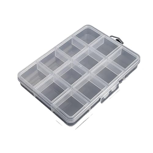 ZSREYFNB Schmuckaufbewahrung 2 Stück transparente Aufbewahrungsbehälter for Schmuck, transparenter Kunststoff, Leere Schmuckschatulle SchmuckkäStchen(12 Grids) von ZSREYFNB