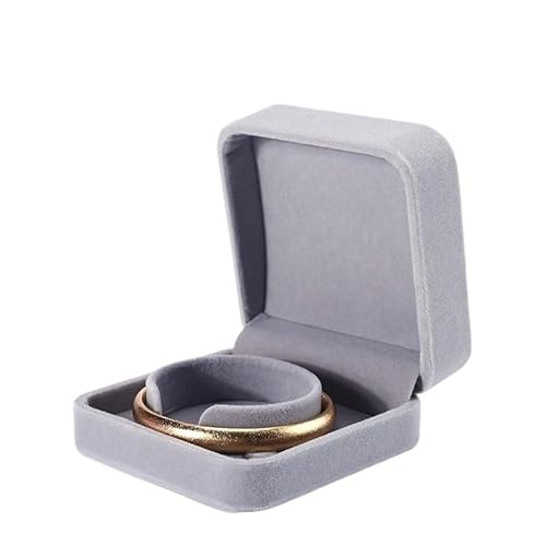 ZSREYFNB Schmuckaufbewahrung Graue Schmuckschatulle zur Aufbewahrung von Ringen, Armbändern und Halsketten, Geschenkbox SchmuckkäStchen(Bracelet Box) von ZSREYFNB