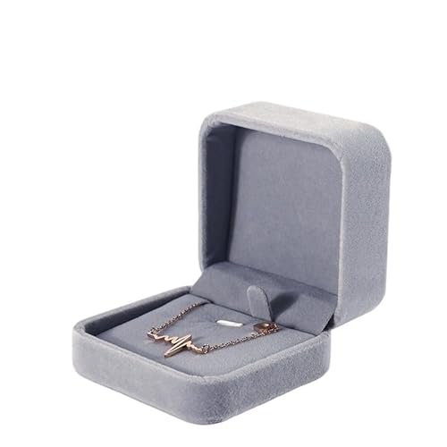 ZSREYFNB Schmuckaufbewahrung Graue Schmuckschatulle zur Aufbewahrung von Ringen, Armbändern und Halsketten, Geschenkbox SchmuckkäStchen(Pendant Box S) von ZSREYFNB