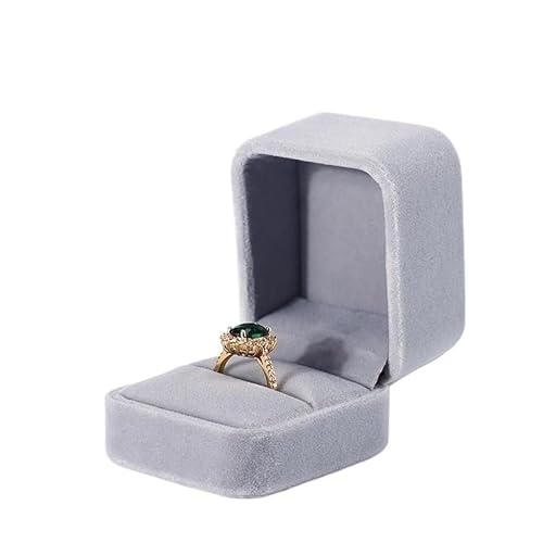 ZSREYFNB Schmuckaufbewahrung Graue Schmuckschatulle zur Aufbewahrung von Ringen, Armbändern und Halsketten, Geschenkbox SchmuckkäStchen(Ring Box) von ZSREYFNB
