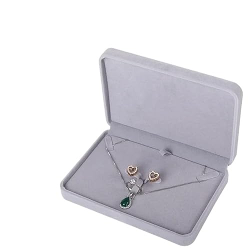 ZSREYFNB Schmuckaufbewahrung Graue Schmuckschatulle zur Aufbewahrung von Ringen, Armbändern und Halsketten, Geschenkbox SchmuckkäStchen(Set Box 02) von ZSREYFNB