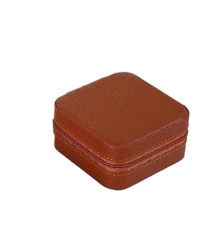 ZSREYFNB Schmuckaufbewahrung Schmuckkästchen aus Leder, tragbare Schmuckschatulle, Aufbewahrung SchmuckkäStchen(Brown) von ZSREYFNB