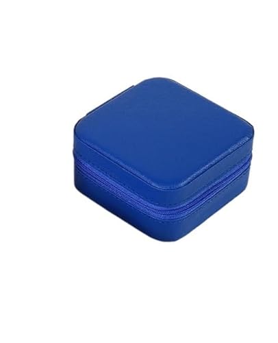 ZSREYFNB Schmuckaufbewahrung Schmuckkästchen aus Leder, tragbare Schmuckschatulle, Aufbewahrung SchmuckkäStchen(Deep Blue) von ZSREYFNB